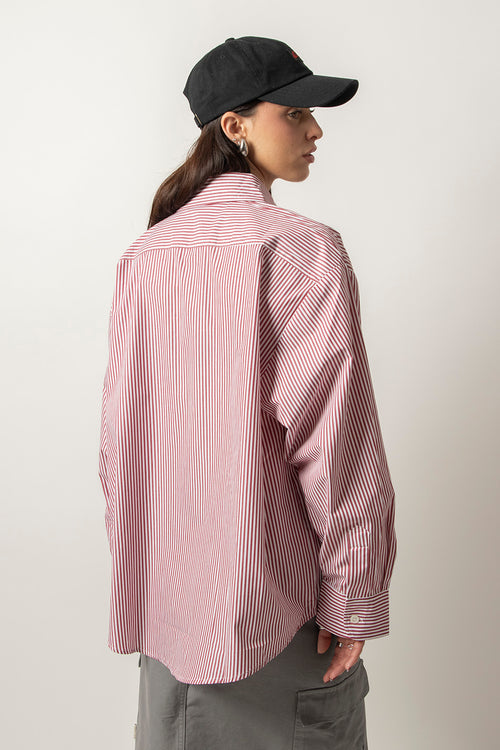 Camisa Stripe Hand Heart Kao Ivory/Red