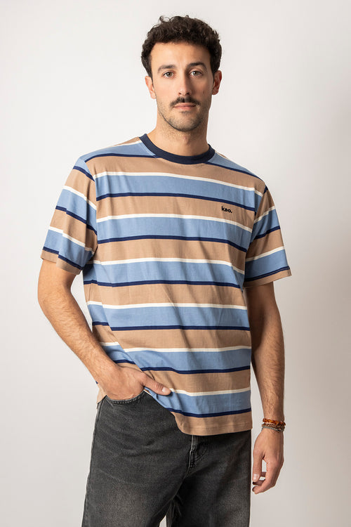 Camiseta Keane Stripes Blue/ Hazelnuts