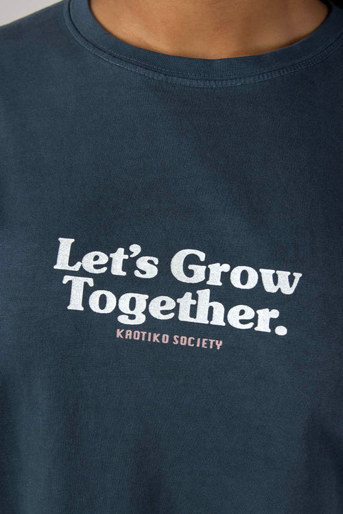 Washed Let's Grow Navy T-Shirt