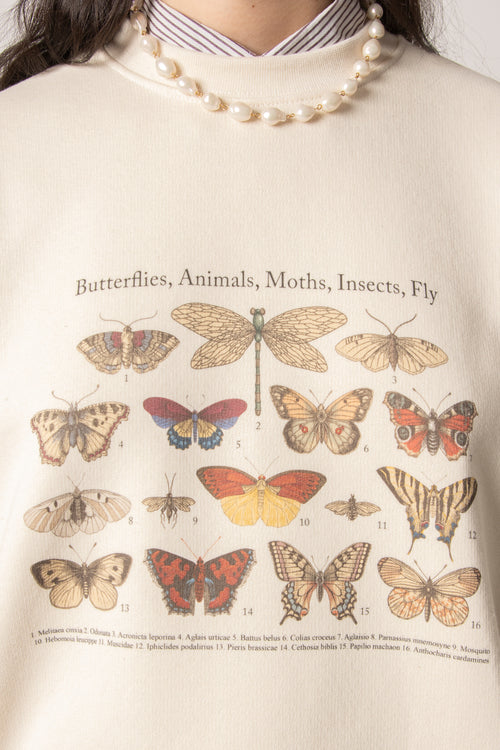 Sudadera Butterflies Organic Cotton Ivory