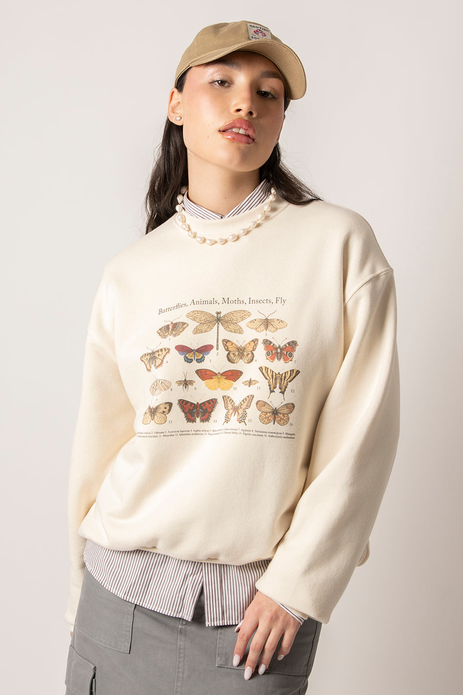 Sudadera Butterflies Organic Cotton Ivory