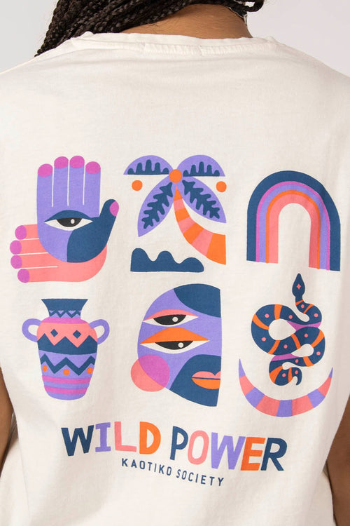 Ivory Washed Wild Power T-Shirt