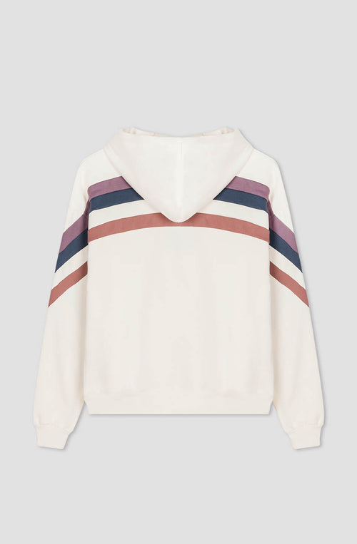 Kapuzen-Sweatshirt Cream Walker Elfenbein/ Lila/ Weinrot