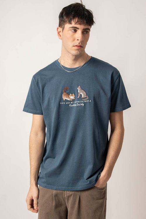 Washed Cats Navy T-Shirt