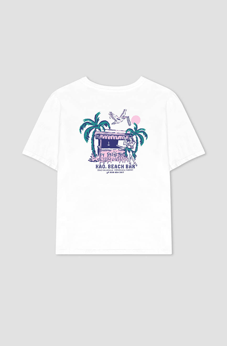 Tee-shirt Washed Beach Bar White