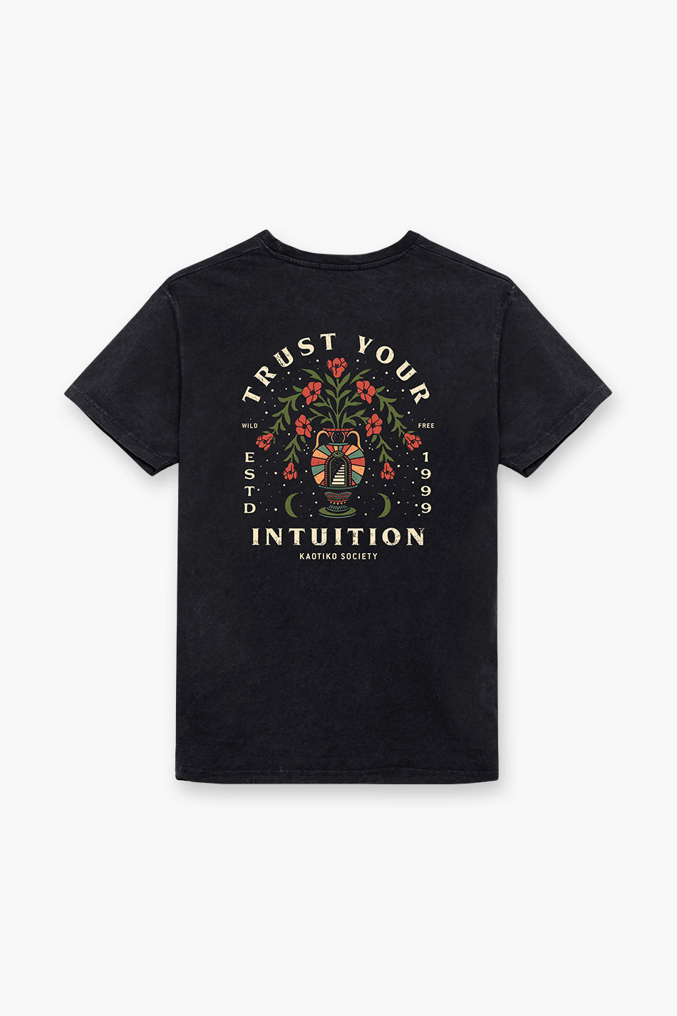 Black Trust Your Intuition Washed T-shirt