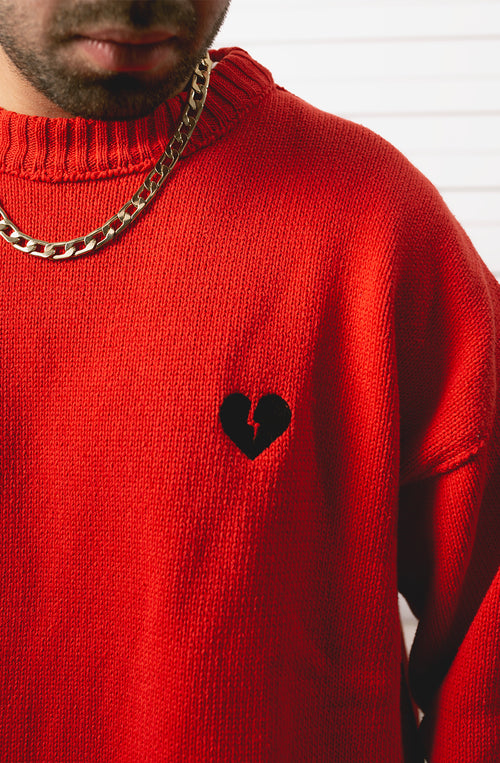 Broken Heart Red Sweater