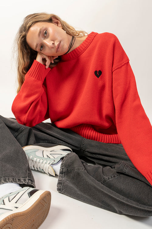 Broken Heart Red Sweater