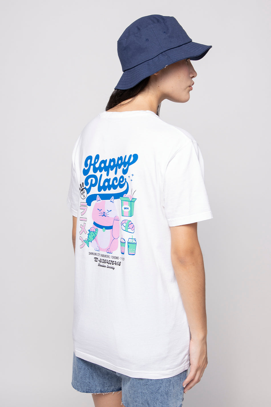 Washed Happy Place White T-shirt