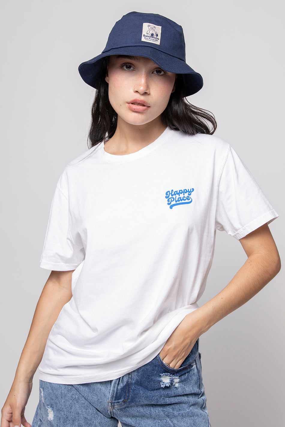 Washed Happy Place White T-shirt