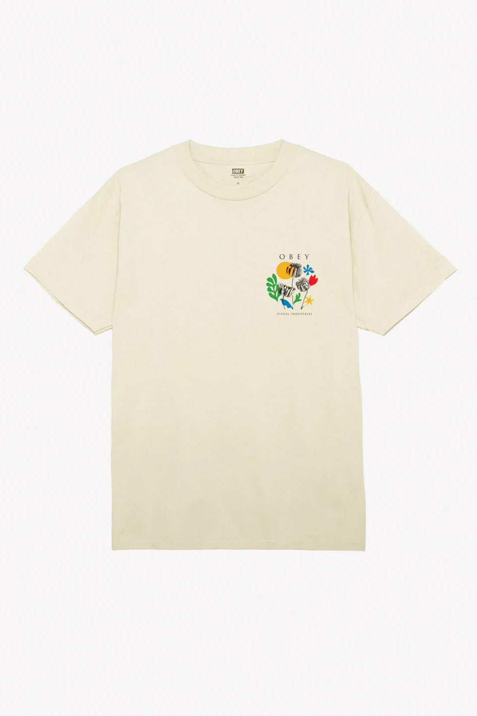 T-shirt crème Obey Flowers Papers Scissors