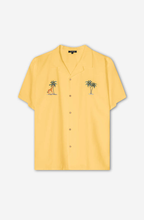 Mustard Palm Safari Shirt