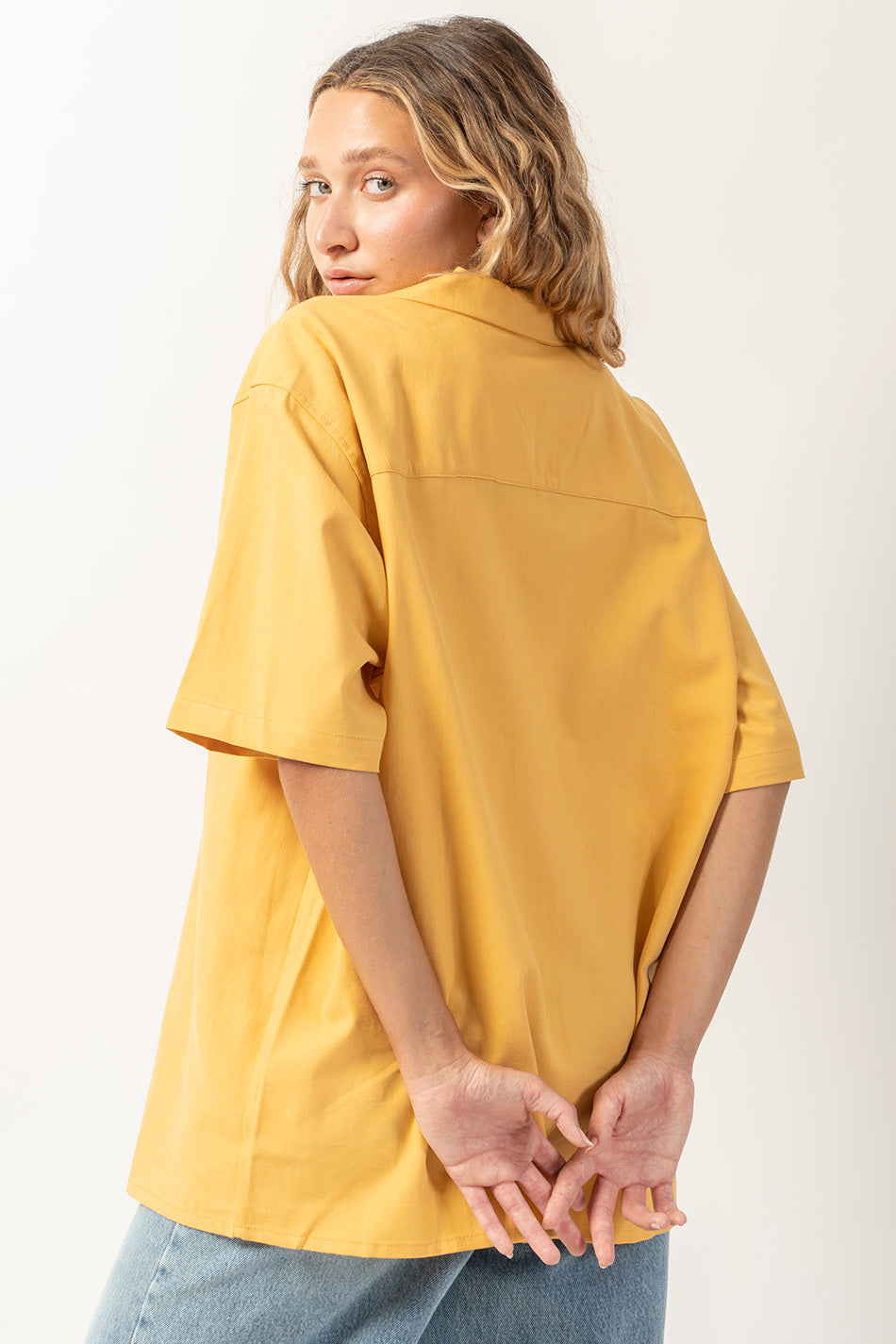 Mustard Palm Safari Shirt