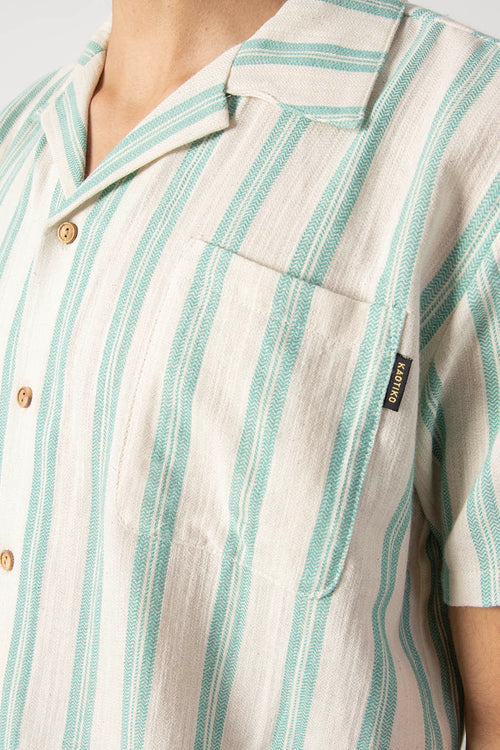 Ozan Stripes Ivory/ Aqua Shirt