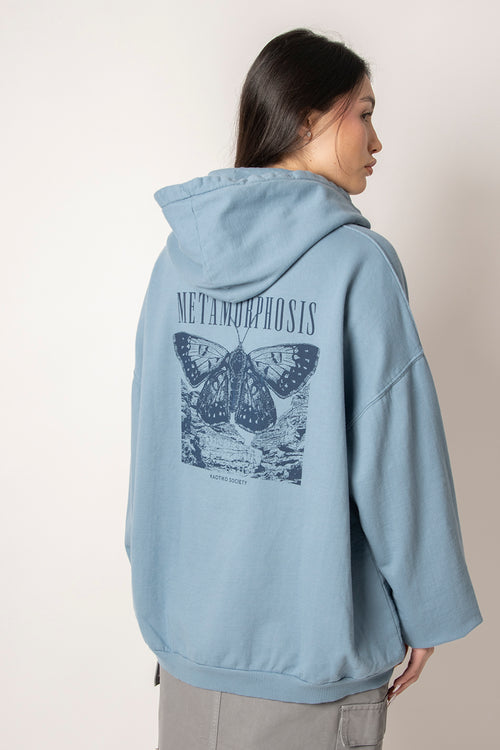 Sudadera Washed Metamorphosis Blue Fly