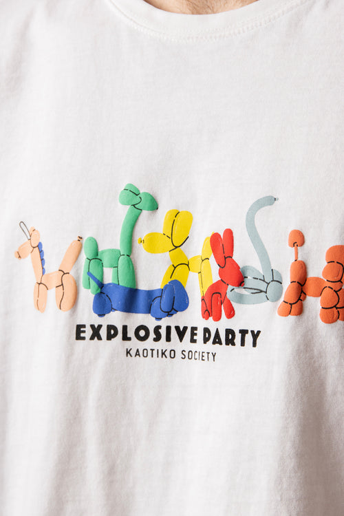 Washed Explosive Party White T-shirt