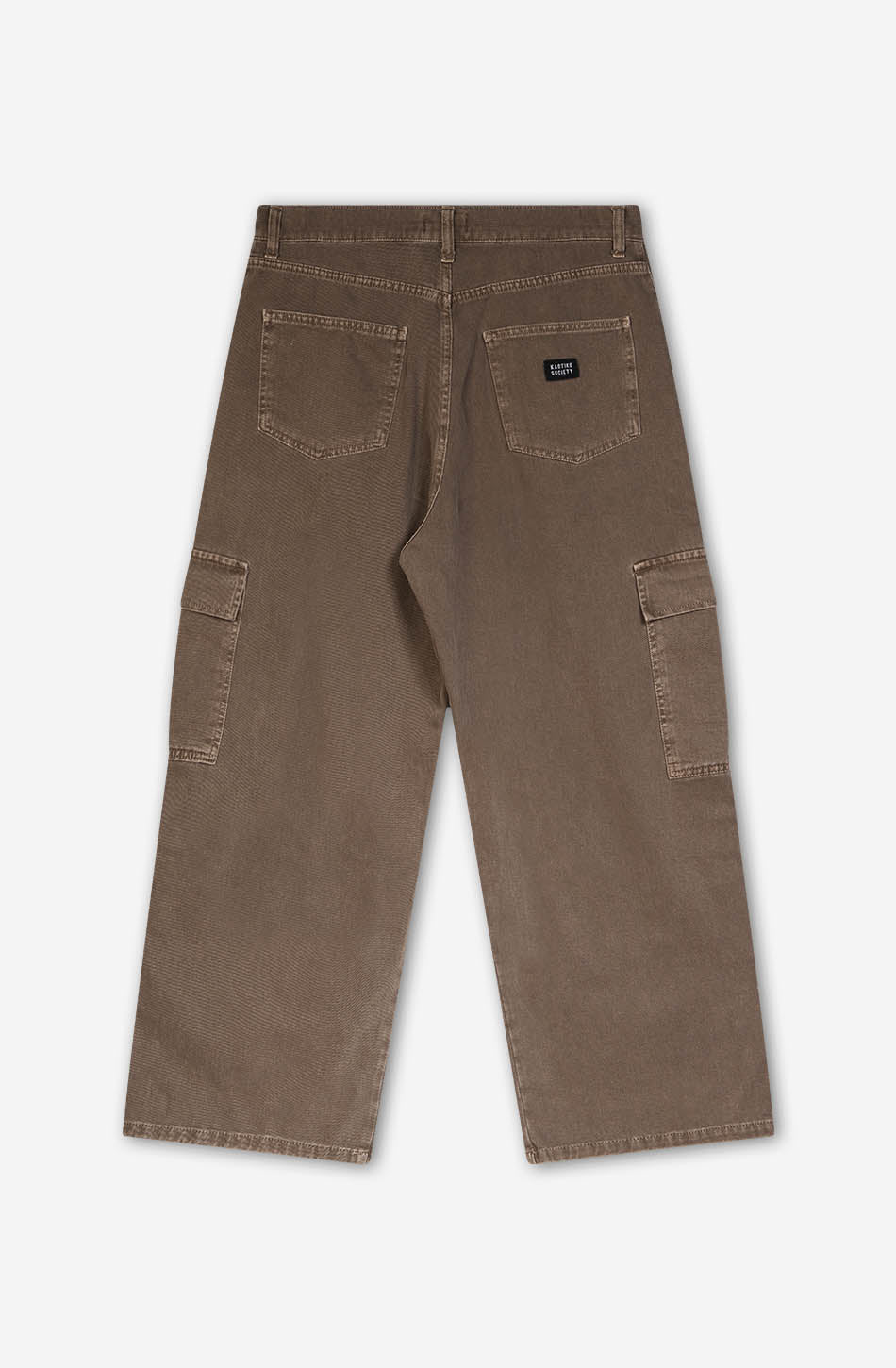 Pantalon cargo ample délavé marron