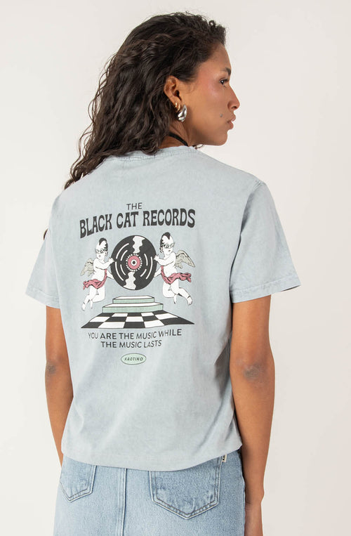 Camiseta Washed The Black Cat  Angels Steel