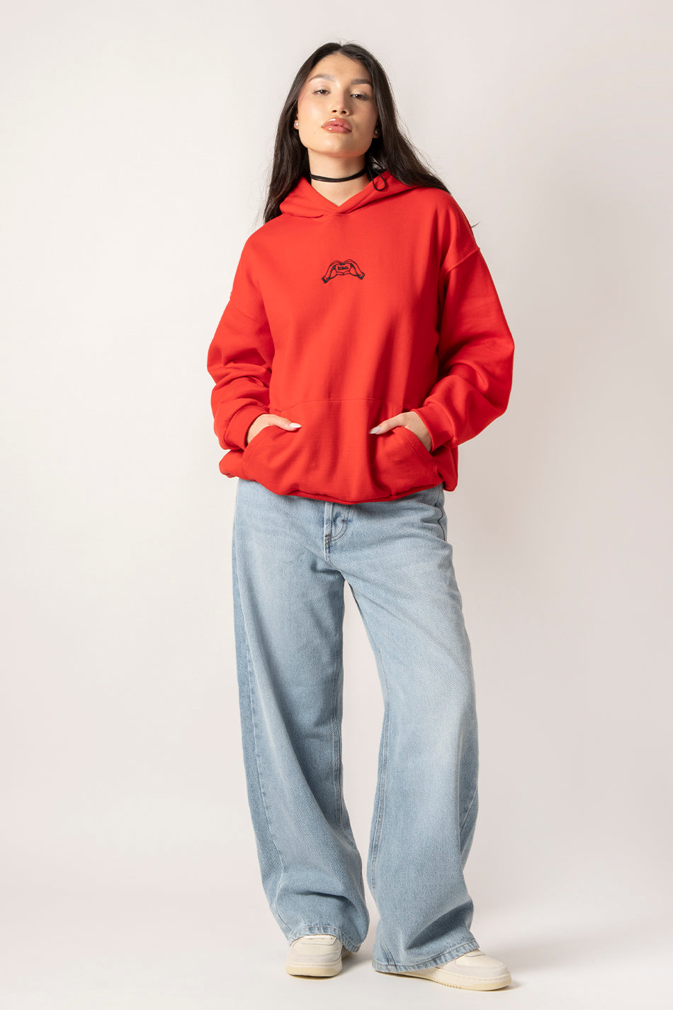 Heart Hand Kao Red Sweatshirt