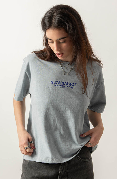 Camiseta Washed Stay Savage Steel