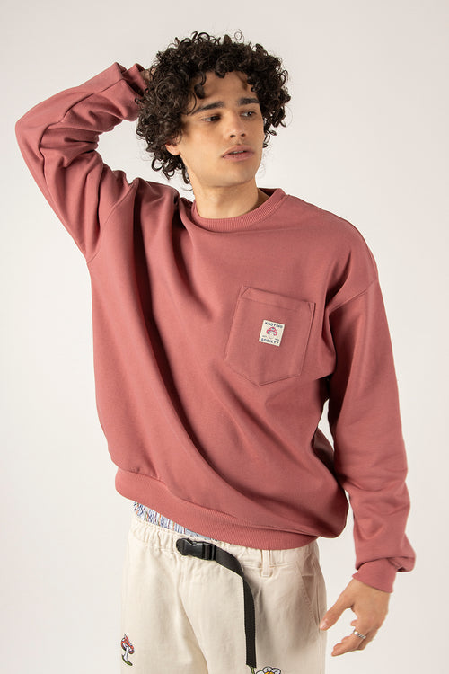 Sudadera Pocket Mushroom Society Burgundy