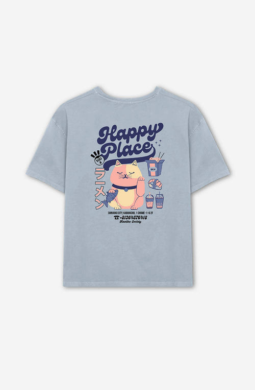 Gewaschenes Happy Place Steel T-Shirt