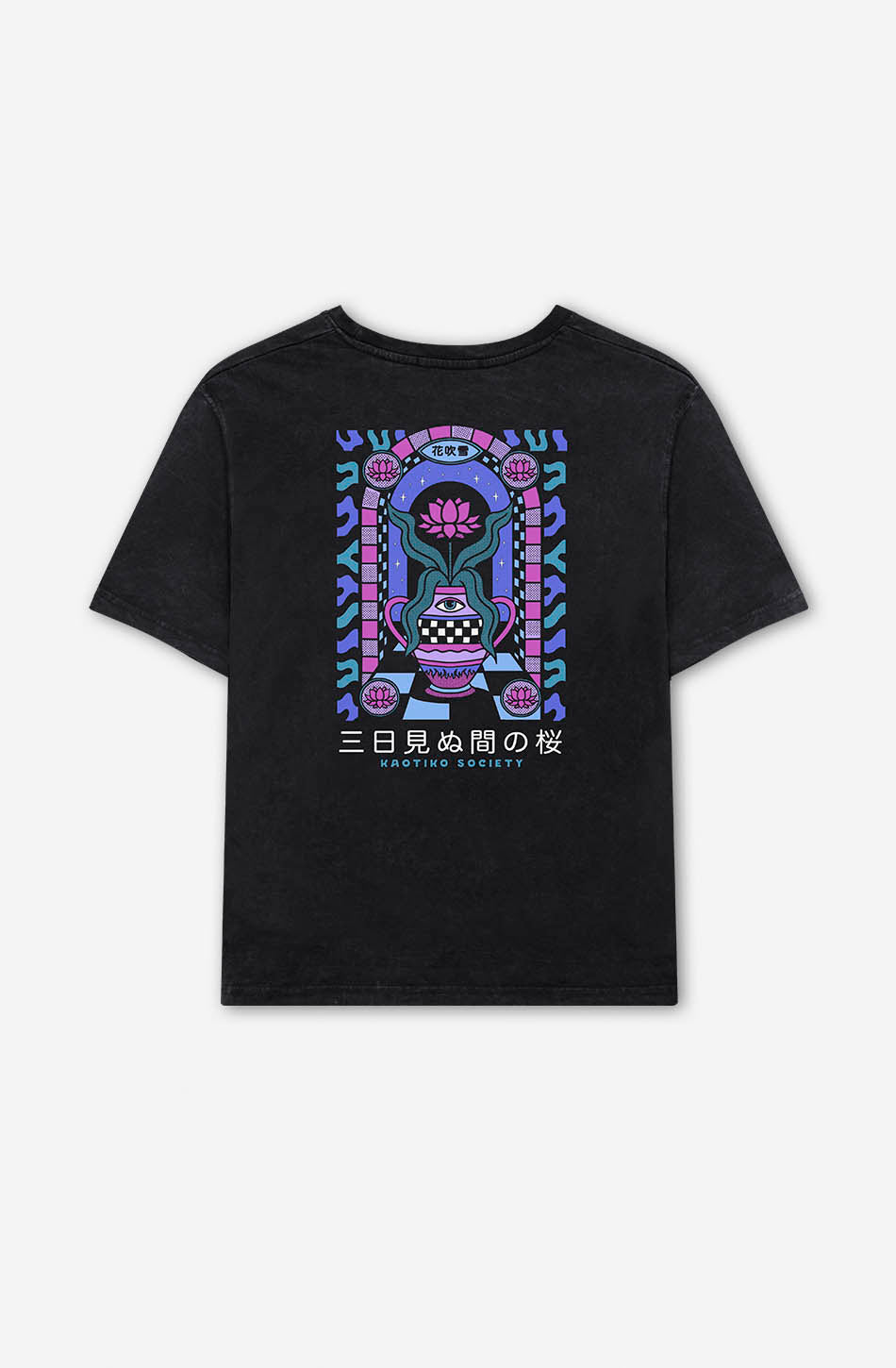 Washed Lotus Door T-Shirt noir