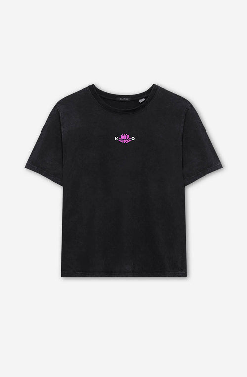 Washed Lotus Door T-Shirt noir