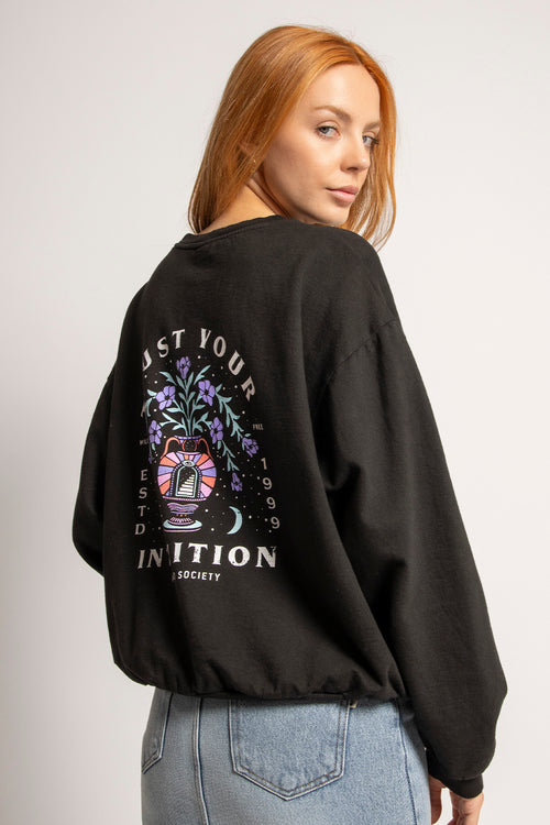 Sudadera Washed Trust Your Intuition Noir