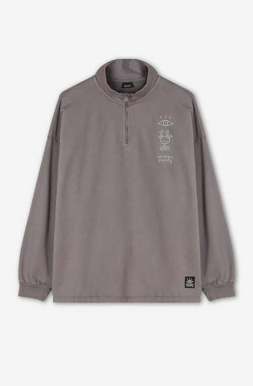 Washed Zip Boy Sweatshirt Urban Threesome Gray