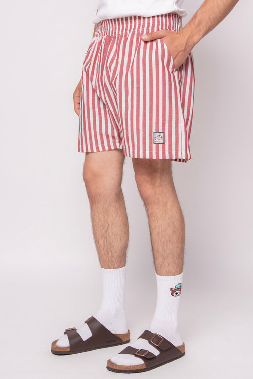 Short Red/ Ivory Stripes Sumo