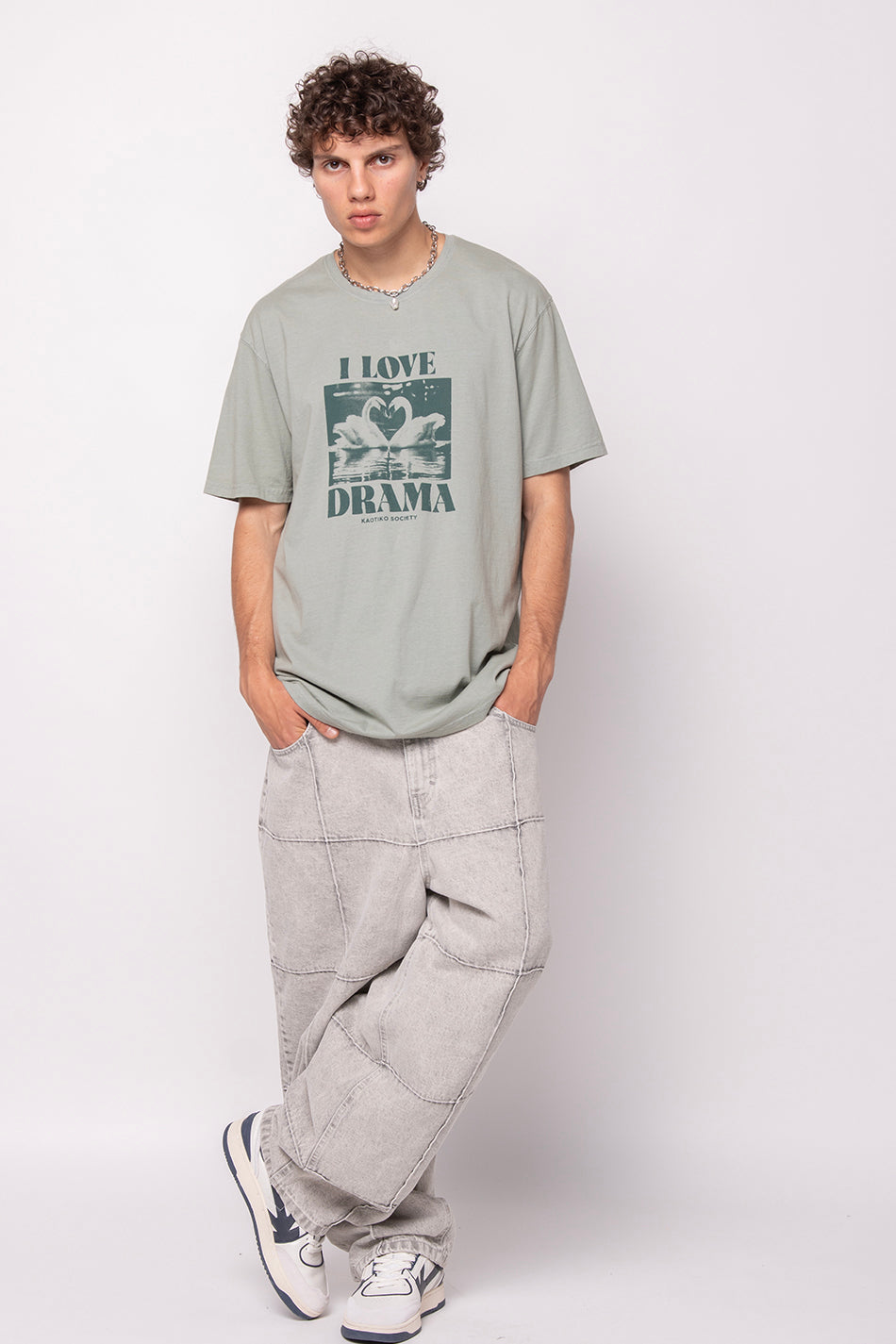 Washed Swans Green T-shirt