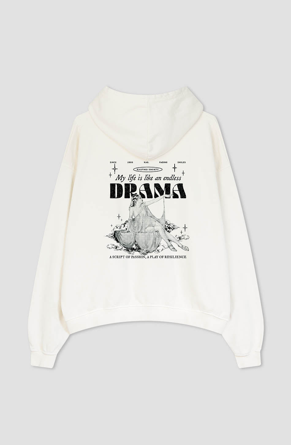 Sweat-shirt délavé Drama Ivory