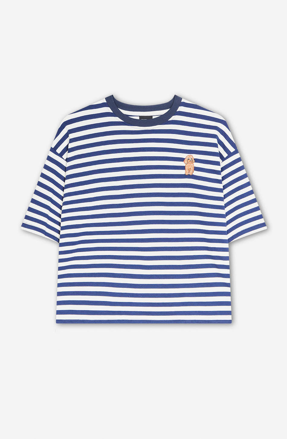 Navy Stripes Poodle T-Shirt