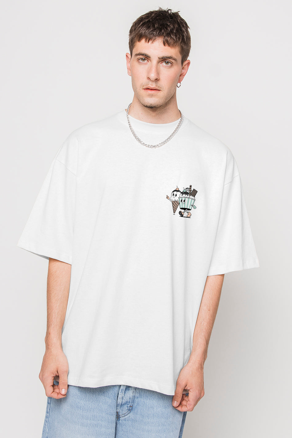 Washed Ice Cream White T-shirt