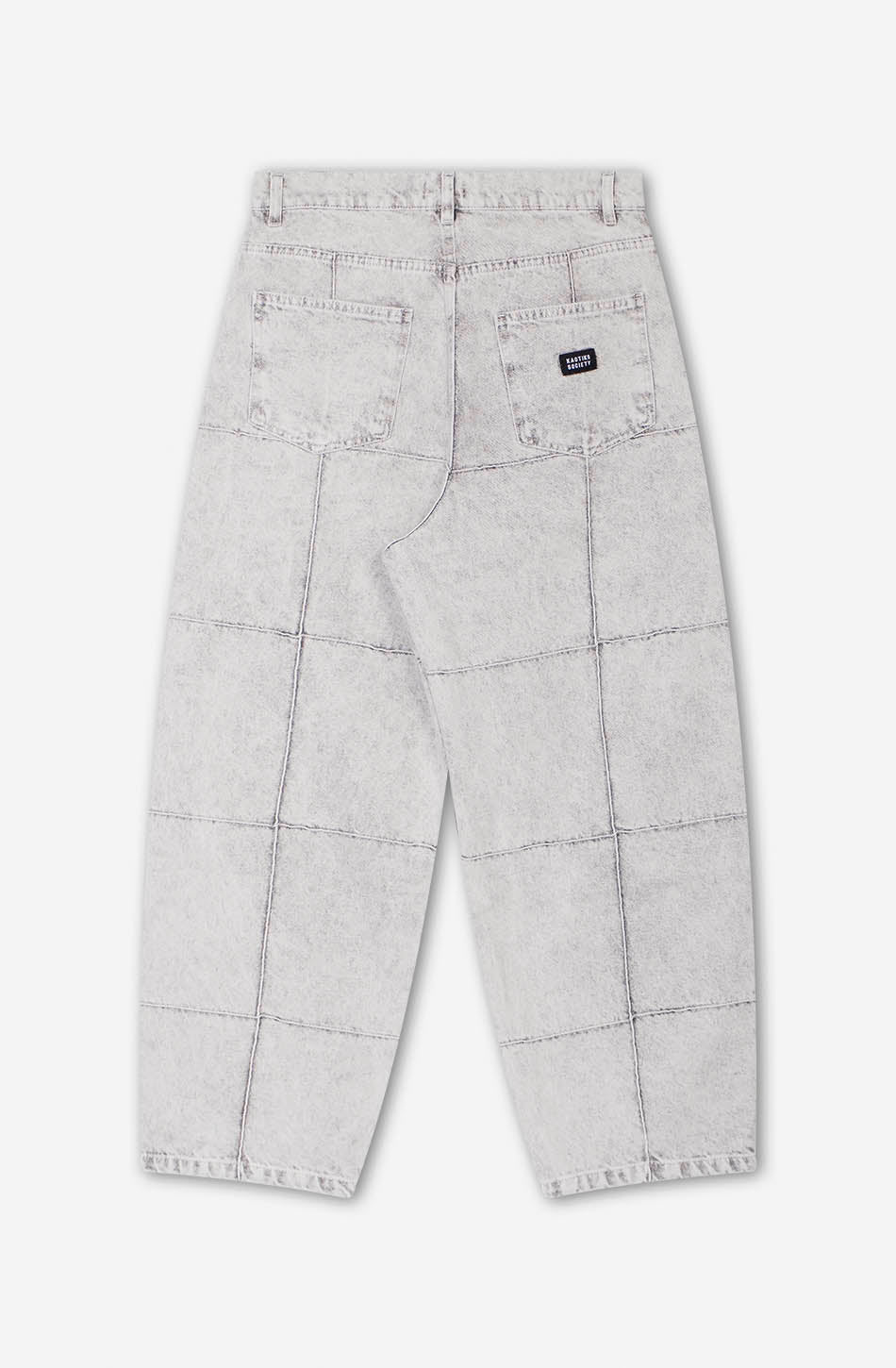 Washed Patched Pearl Gray Pants