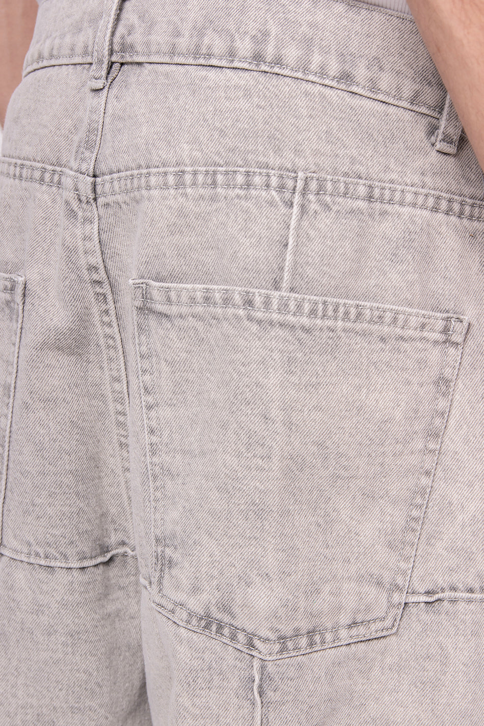 Washed Patched Pearl Gray Pants