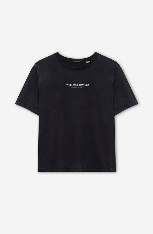 Gewaschenes Volcanic Symphony Black T-Shirt