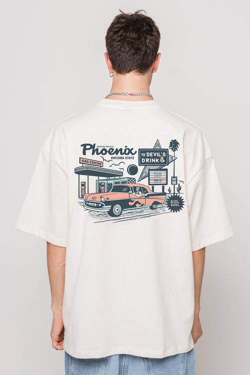 T-Shirt aus Bio-Baumwolle mit Aufschrift Gas Station