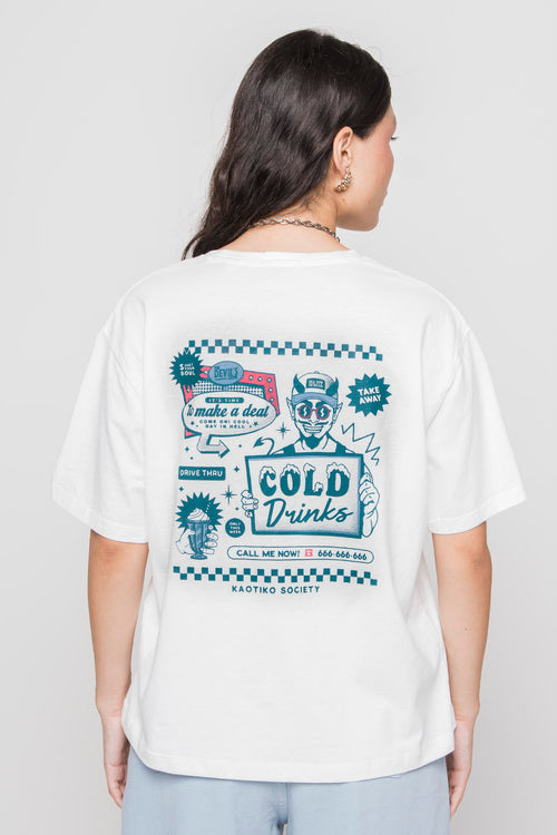 T-shirt blanc Washed Cold Drinks