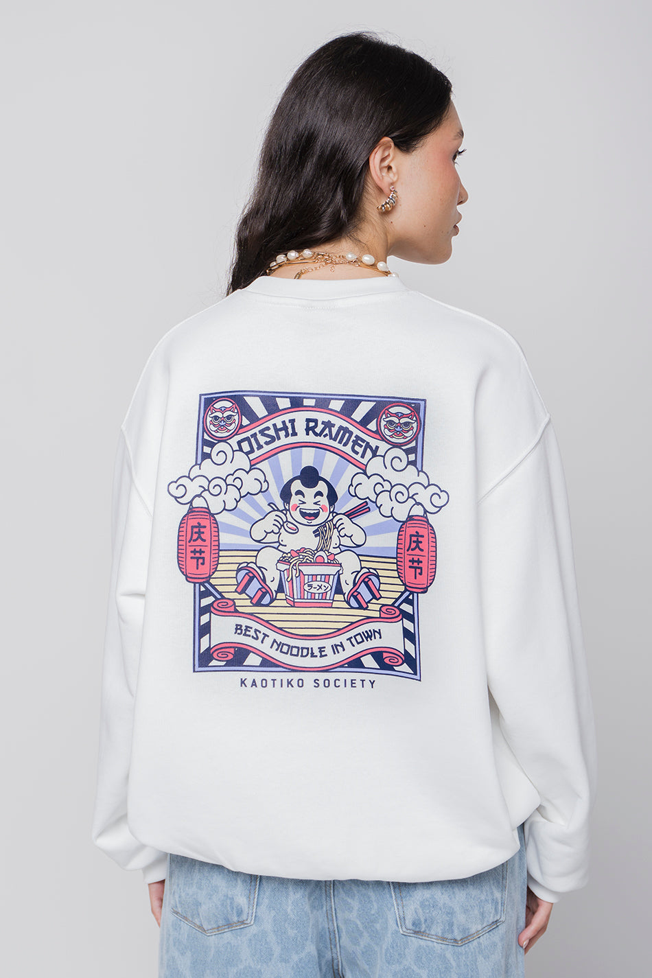 Organic Cotton Oishi Ramen White Sweatshirt