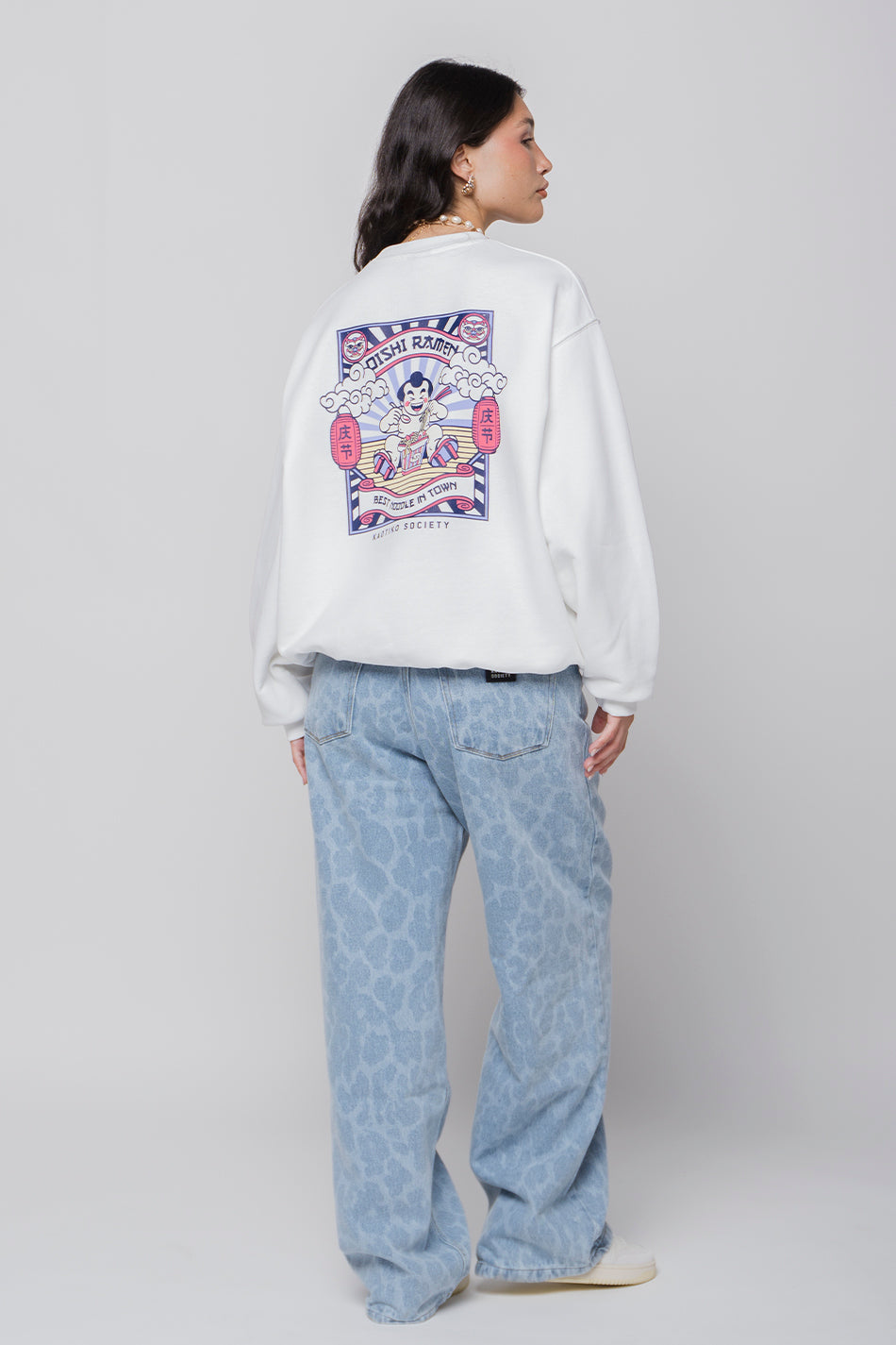 Organic Cotton Oishi Ramen White Sweatshirt