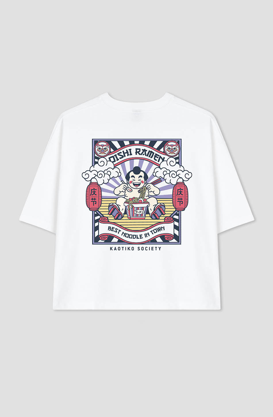 Weißes Oishi Ramen-T-Shirt aus Bio-Baumwolle