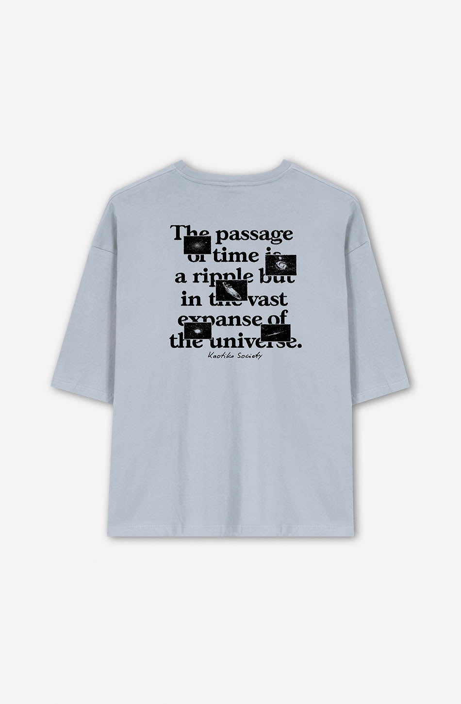 T-Shirt mit Zitat „Universe“ aus Stahl