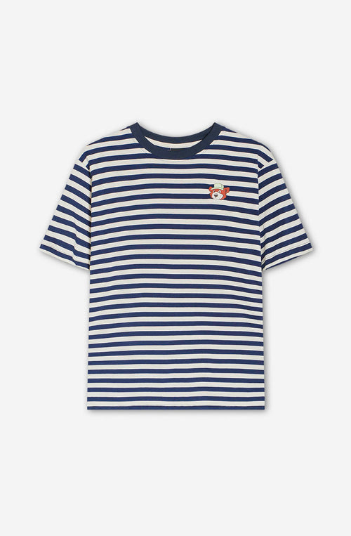 Camiseta Stripes Bear Navy Ivory