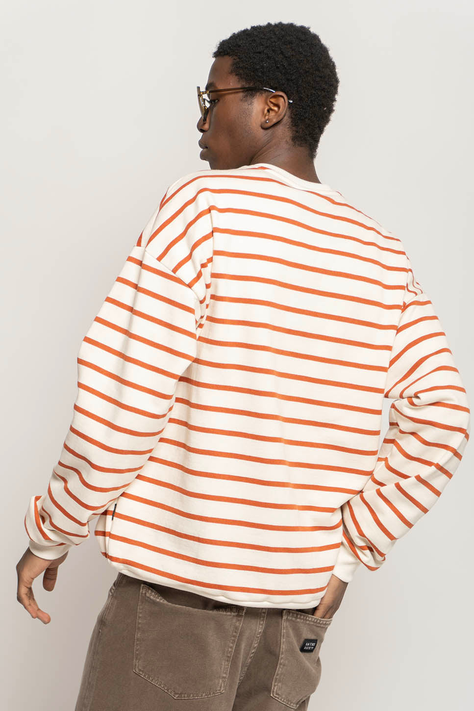 Sudadera Stripes Brown / Ivory