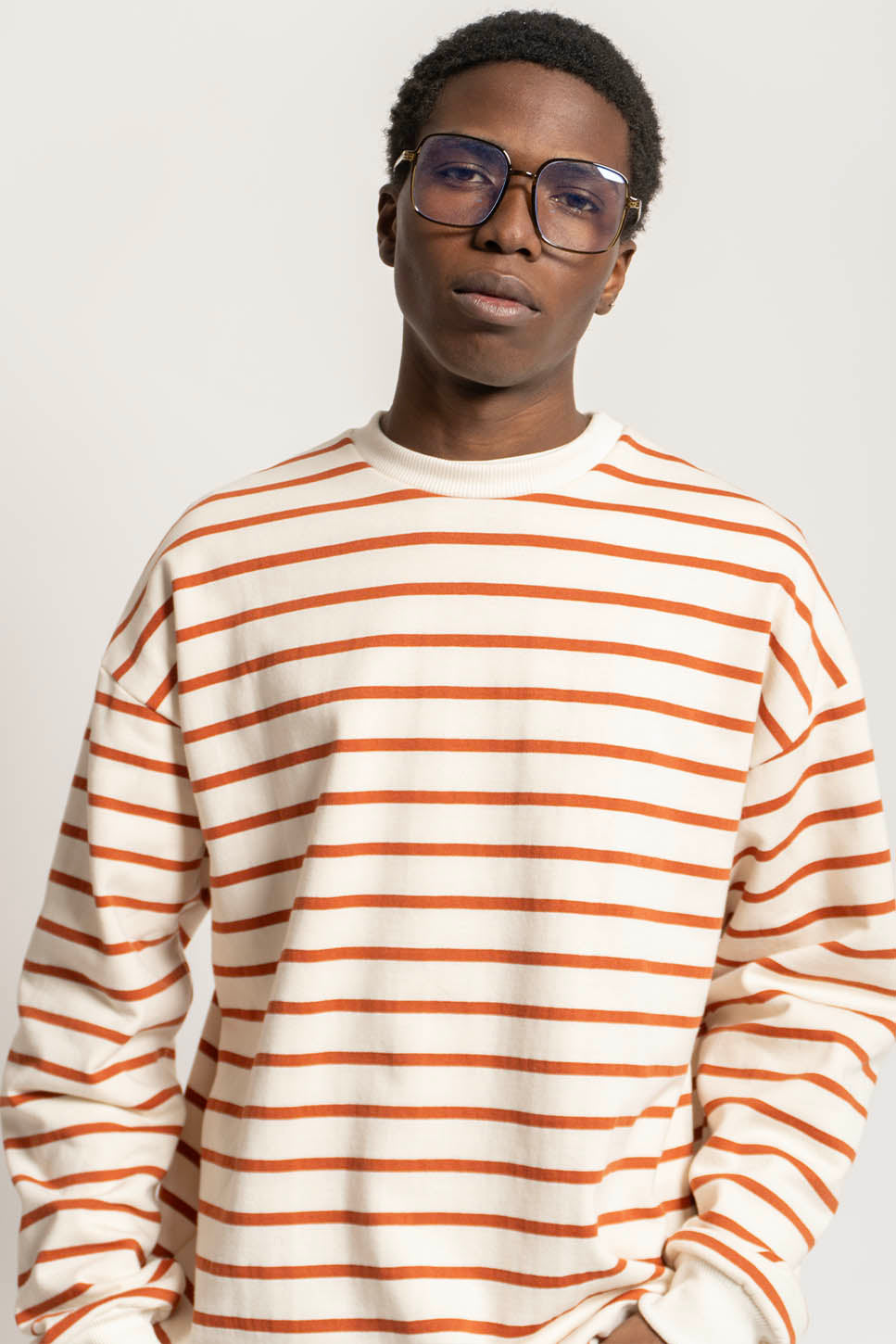 Sudadera Stripes Brown / Ivory