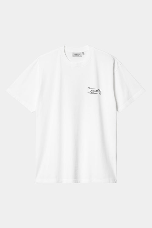 Camiseta Carhartt WIP S/S Stamp White / Black Stone Washed