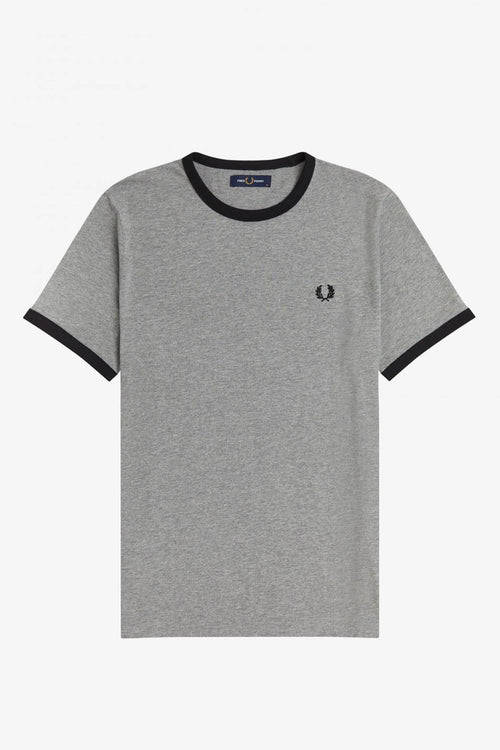 T-Shirt Fred Perry Ringer Grau / Schwarz