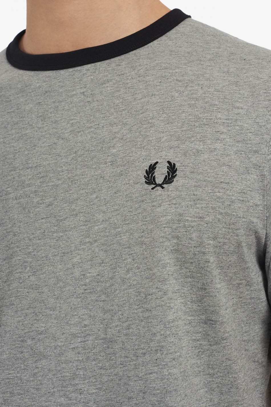 Grey / Black Fred Perry Ringer T-shirt